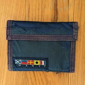 Vintage Blue Merit Wallet Distressed 80s